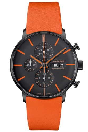 JUNGHANS Herrenuhr Form A Chronoscope Orange/Schwarz 27/4370.00 von JUNGHANS