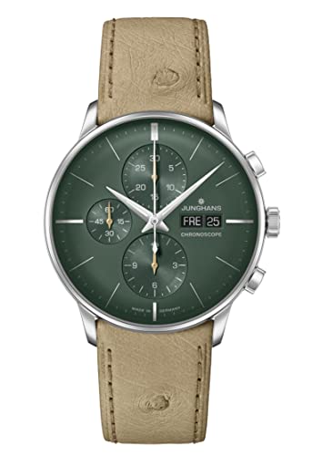 JUNGHANS Meister Chronoscope Herrenuhr Automatik Beige/Grün 27/4222.02 von JUNGHANS