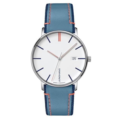 JUNGHANS Unisex Armbanduhr Form Quarz Blau/Orange 41/4481.00 von JUNGHANS