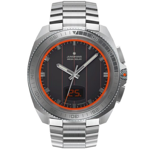 Junghans Herren-Armbanduhr XL 1972 Mega Solar Analog Quarz Edelstahl 056/4211.44 von JUNGHANS