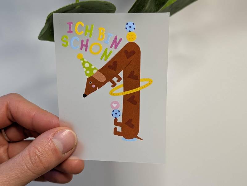 Bügelbild 1. Geburtstag Dackel | Ich Bin Schon 1 Hund Kinder Geburtstags-Shirt Diy von JUNIQIND