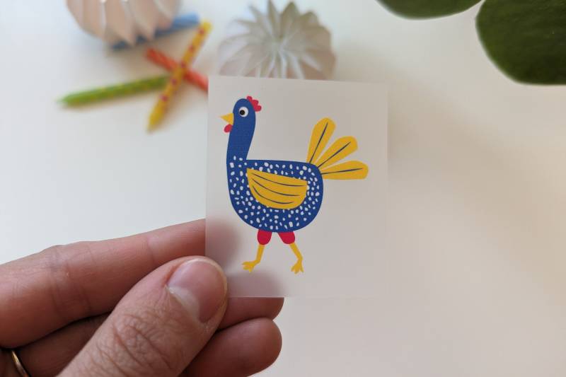 Bügelbild Huhn | Für Kinder Erwachsene Kleines Iron On Patch Aufbügler von JUNIQIND
