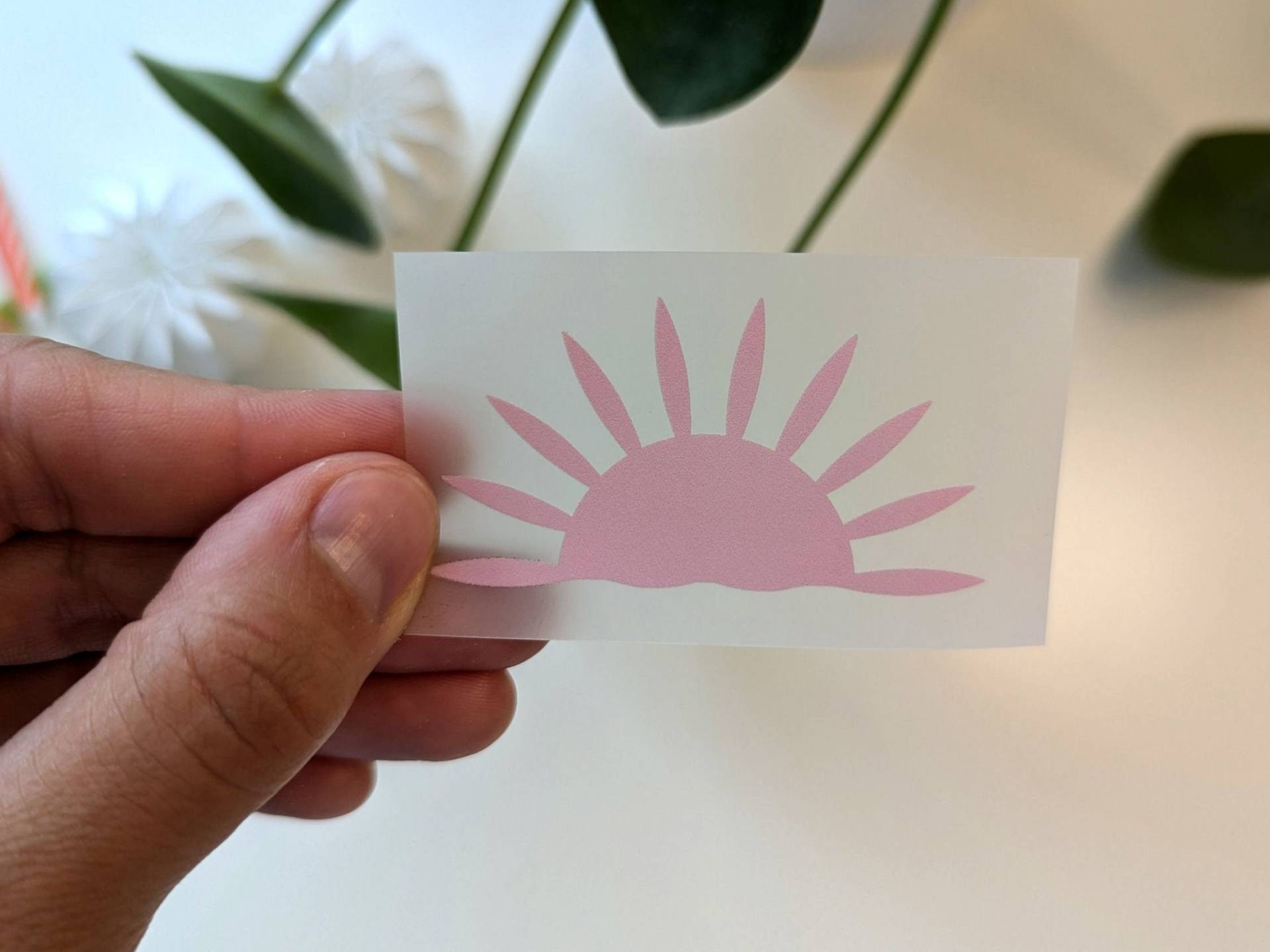Bügelbild Sonne | Rosa Kleines Sonnenuntergang Aufbügler Kinder & Erwachsene von JUNIQIND