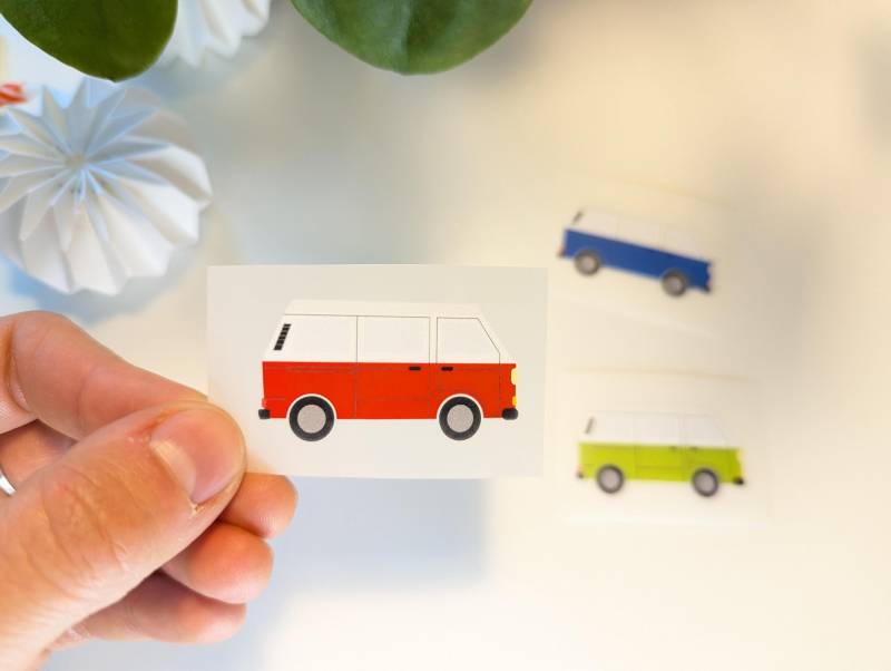 Bügelbild Vw Bulli | Aufbügler Campervan Kleines Erwachsene Und Kinder Applikation Für T-Shirts Hoodies Diy von JUNIQIND