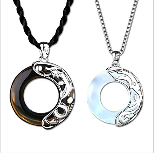 JUNMIN Pärchen-Halskette aus Sterlingsilber, Drache und Phönix, Friedens-Anhänger, einfache Schlüsselbeinkette JUNMIN Pärchen-Halskette aus Sterlingsilber, Drache und Phönix, Friedens-Anhänger, einfache Schlüsselbeinkette von JUNMIN