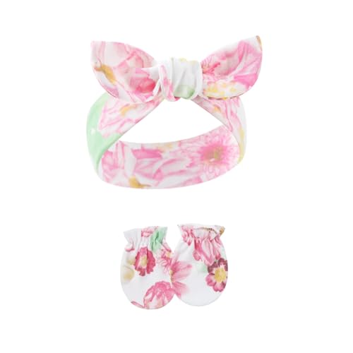 1 Set Elastic Säugling Stirnband Mit Passenden Fäustlingen Schöne Bowknot Design Schweiß Absorbierende Haarband Für Mädchen von JUNNASALIKER