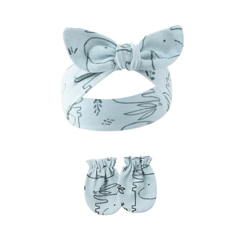 1 Set Elastic Säugling Stirnband Mit Passenden Fäustlingen Schöne Bowknot Design Schweiß Absorbierende Haarband Für Mädchen von JUNNASALIKER