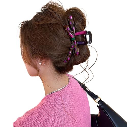 Eleganter Bogenknoten/Herzform Haarkrallen Haarstyling Accessoire Mit Oil Drop Designs Perfekt Für Büroangestellte Täglich Kleidung von JUNNASALIKER