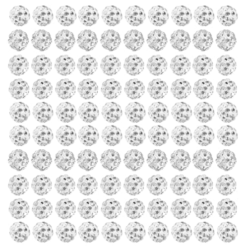 JUNNASALIKER 100 Pcs 10 Mm Funkelnde Kristallperlen Set Weiche Und Fliegende Disco Kugel Tonperlen Strasssperlen Für Handgefertigtes Zubehör von JUNNASALIKER