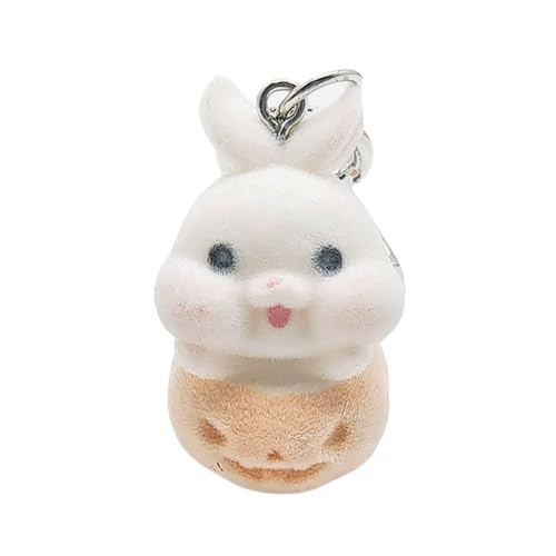 JUNNASALIKER 3D Flockenschlüsselkette Für Frauen Mädchen Modische Cartoon Tierwagen Schlüsselkette Bag Hanges Ornament Schmuck Geschenk von JUNNASALIKER