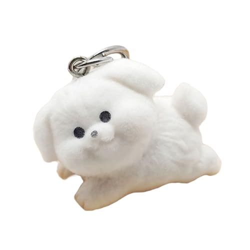 JUNNASALIKER 3D Flockenschlüsselkette Für Frauen Mädchen Modische Cartoon Tierwagen Schlüsselkette Bag Hanges Ornament Schmuck Geschenk von JUNNASALIKER