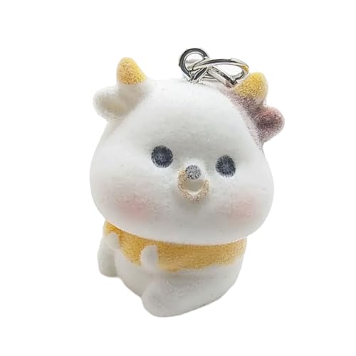 JUNNASALIKER 3D Flockenschlüsselkette Für Frauen Mädchen Modische Cartoon Tierwagen Schlüsselkette Bag Hanges Ornament Schmuck Geschenk von JUNNASALIKER