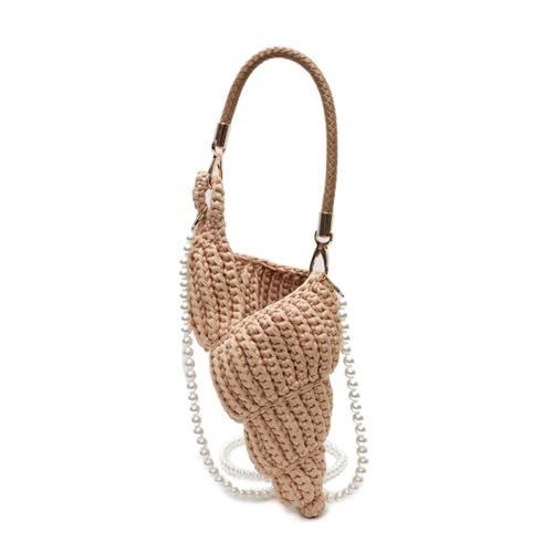 JUNNASALIKER Frauen Top Tasche Mode Crossbody Tasche Mit Perlengurt Stilvolle Umhängetasche Handgewebte Handtasche Für Jeden von JUNNASALIKER