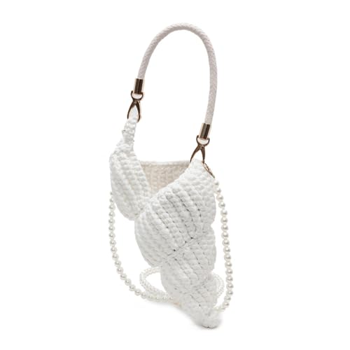 JUNNASALIKER Frauen Top Tasche Mode Crossbody Tasche Mit Perlengurt Stilvolle Umhängetasche Handgewebte Handtasche Für Jeden von JUNNASALIKER