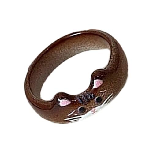 JUNNASALIKER Handgefertigte Katzen Drop Glasur Ringe Elegante Farbenfrohe Themenbezogene Fingerschmuckparty Tragen Accessoire Für Modeliebhaber von JUNNASALIKER