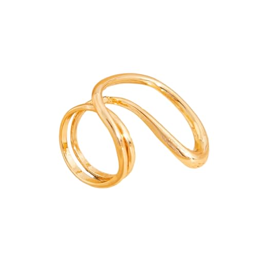 JUNNASALIKER Hiphop Übertrieben Wide Manschettenarmarm/Fingerringe Stilvoller Geometrischer Schmuck Handgefertigte Accessoires Für Frauen Und Männer von JUNNASALIKER