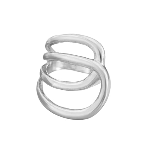 JUNNASALIKER Hiphop Übertrieben Wide Manschettenarmarm/Fingerringe Stilvoller Geometrischer Schmuck Handgefertigte Accessoires Für Frauen Und Männer von JUNNASALIKER