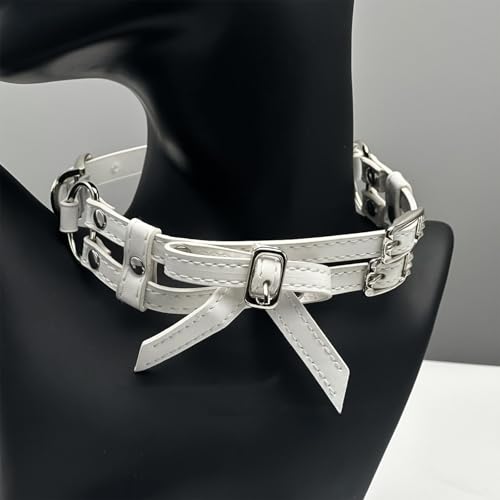 JUNNASALIKER Mode Leopard Print Chokers Halskette Conveninet Für Frauen Und Mädchen Rund Metallheizpendel Punk Accessoires von JUNNASALIKER