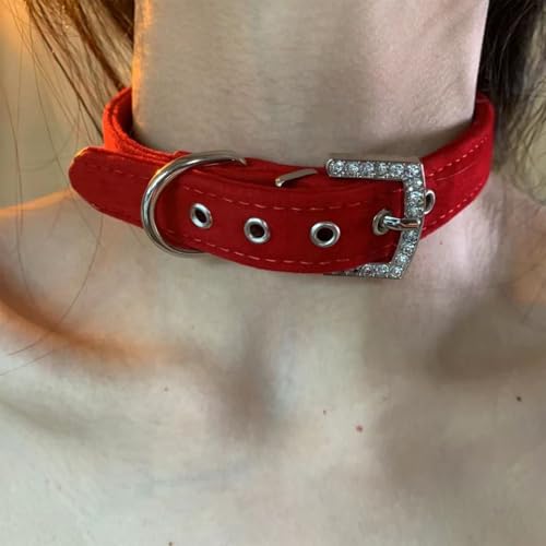 JUNNASALIKER Mode Leopard Print Chokers Halskette Conveninet Für Frauen Und Mädchen Rund Metallheizpendel Punk Accessoires von JUNNASALIKER