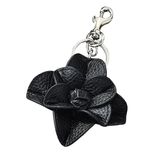 Mode PU Lederblumen Schlüsselhalter Mit Legierungsringen Camellias Anhänger Keychain Accessoires Für Pendeln Und Reisen von JUNNASALIKER
