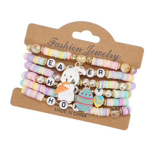 JUNNASALIKER Packung Von 6 Modischen Osterkaninchen Eier Polymer von JUNNASALIKER