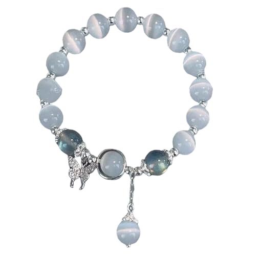 JUNNASALIKER Praktische Helle Blue Moonlights Armband Stylish Schmuckzubehör Für Trendige Frauen Und Mädchen Outfits Casual Wear von JUNNASALIKER