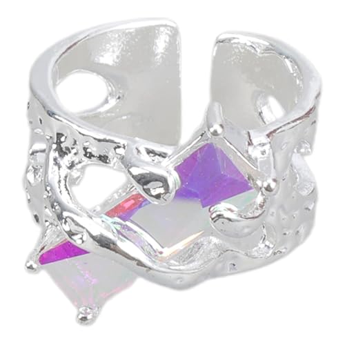 JUNNASALIKER Raffinierte Laval Flüssigkeitsdesignringe Mit Edelsteinen Inlay Rings Accessoire Perfekt Für Partys Und Alltägliche Verschleiß von JUNNASALIKER