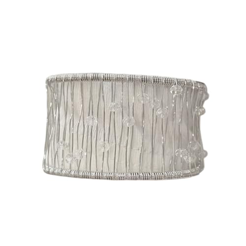 JUNNASALIKER Silber Open Manschettenarmband Set Open Manschettenknopf Für Frauen Mit Perlendesign Und Komfortable Verstellbare Passform von JUNNASALIKER
