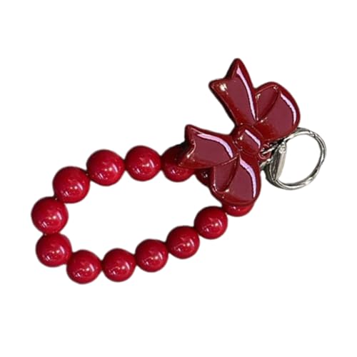 JUNNASALIKER Stilvolle Hängende Ornament Bowknot Keychain Perlen Key Schmuck Einzigartige Tasche Anhänger Acryltextur Geeignet Für Taschen Oder Schlüssel Geeignet von JUNNASALIKER
