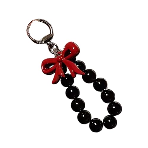 JUNNASALIKER Stilvolle Hängende Ornament Bowknot Keychain Perlen Key Schmuck Einzigartige Tasche Anhänger Acryltextur Geeignet Für Taschen Oder Schlüssel Geeignet von JUNNASALIKER