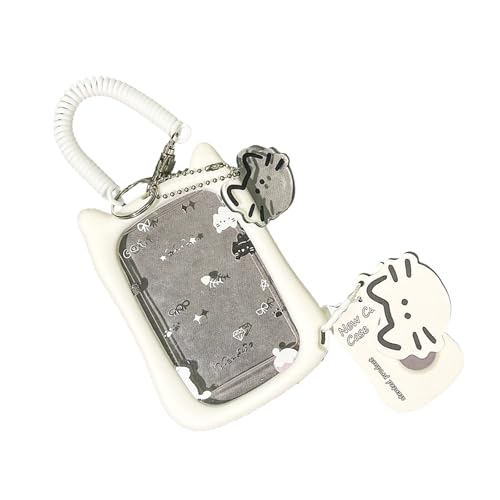 JUNNASALIKER Student Essential Silicon Meal Card Bus CARDEVE Transparente Katzen Form Aufbewahrungskoffer Mit Abnehmbarem Riemen von JUNNASALIKER