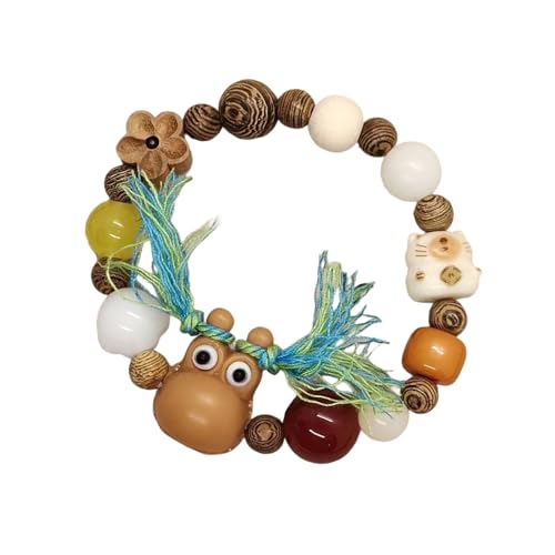 JUNNASALIKER Styles Armband Frauen Modeperlen Armband Mit Quasten Detail Holzstruktur Für Verschiedene Anlässe Geeignet von JUNNASALIKER