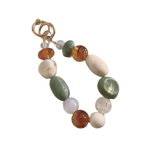 JUNNASALIKER Trendy Retro Buntes Perlen Armband Telefongurt Charme Kette Handgefertigtes Handy Lanyard Elegante Frauen Bag Dekoration von JUNNASALIKER