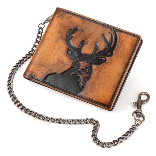 Unisex Geldbörse In Vintage Rub Farbe Mit Einzigartiger Handpolierter Oberfläche Und Diebstahlsicherer Geldtasche Aus PU Leder Mit Metallkette Unisex Geldbörse In Vintage Rub Farbe Mit Einzigartiger Handpolierter Oberfläche Und Diebstahlsicherer Geldtasche Aus PU Leder Mit Metallkette von JUNNASALIKER