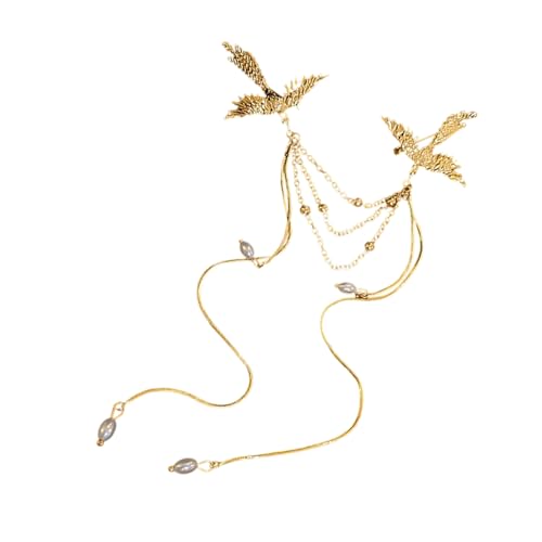 JUNNASALIKER Phoenixes Brosche Mit Perlen Und Rand Für Frauen Und Männer Fließende Quasten Pin Party Accessoires Jubiläumsgeschenk von JUNNASALIKER