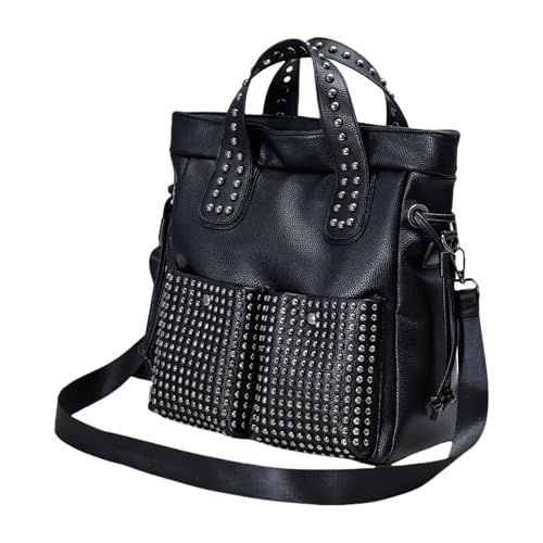 Praktischer Nieten Rucksack Vielseitige Handtasche Umhängetasche Mit Verstellbarem Riemen PU Leder Rucksack Für Den Täglichen Gebrauch von JUNNASALIKER