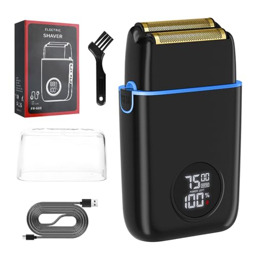 Rasur Mit Elektrikfolie Mit Hoher Stromnutzhalter Für Männer Mit Einem USB Ladevorgang Und LED Bildschirm Schließen Sie Rasiergerät Mit Trimmer Kabellos von JUNNASALIKER