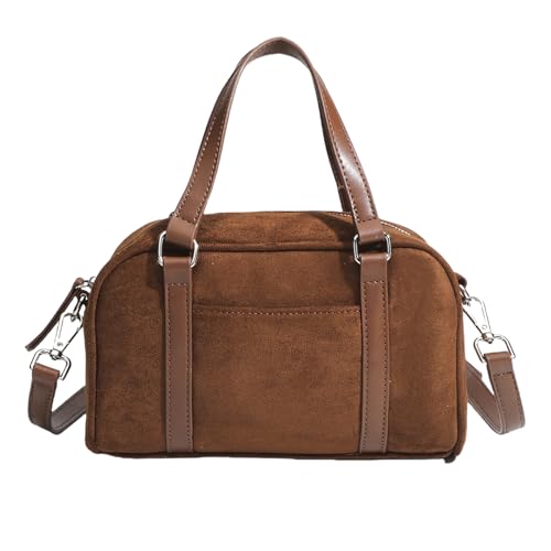 Stilvolle Handtasche Aus Wildlederimitat Mit Tragegriff Oben Für Damen Umhängetasche Für Arbeit Und Shopping von JUNNASALIKER