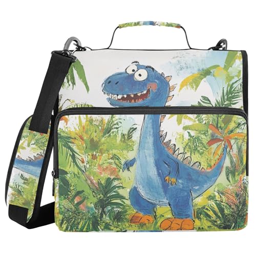 Dinosaurier-Roaming-Urzeit-Dschungel-Binder-Organizer mit Schultergurt, einfach zu tragen, 3,8 cm, 3 Ringe, Federmäppchen, Portfolio, Ordner, Bürobedarf Dinosaurier-Roaming-Urzeit-Dschungel-Binder-Organizer mit Schultergurt, einfach zu tragen, 3,8 cm, 3 Ringe, Federmäppchen, Portfolio, Ordner, Bürobedarf von JUNZAN