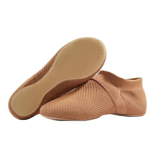 JUODVMP Ballett Jazz Tanzschuhe Frauen Damen Supper Komfort leicht Slip On weiche Ledersohle Flache Tanzschuhe Modell TJ0081-FZ,38EU von JUODVMP