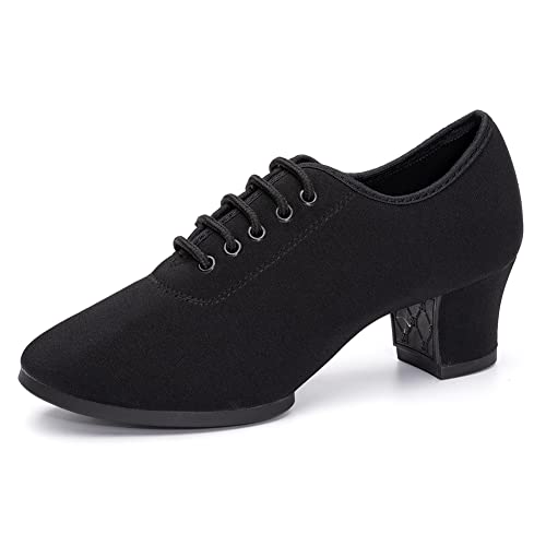 JUODVMP Damen Gesellschaftstanzschuhe Schnürung Geschlossene Zehe Modern Jazz Latein Praxis Lehre Leistung Tanzschuhe Modell NJB,37.5 EU von JUODVMP