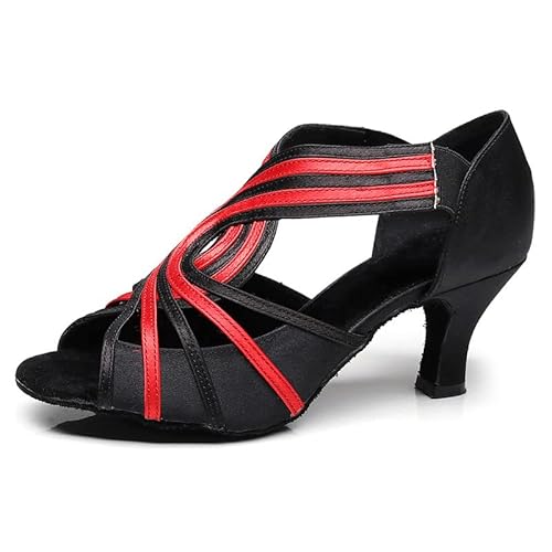 JUODVMP Damen Slipon Latein Tanzschuhe Rot Moderne Salsa Tango Ballsaal Bachata Performance Hochzeit 6cm Absätze,Modell 7133,40.5EU JUODVMP Damen Slipon Latein Tanzschuhe Rot Moderne Salsa Tango Ballsaal Bachata Performance Hochzeit 6cm Absätze,Modell 7133,40.5EU von JUODVMP