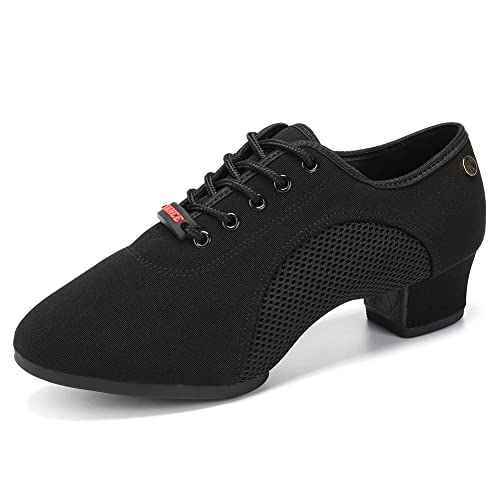 JUODVMP Latein Jazz Tanzschuhe Modern Damen Geschlossene Lehrleistung Standard Gesellschaftstanzschuhe Schnürung 3,5 cm Absatz Modell 902,37.5 EU von JUODVMP