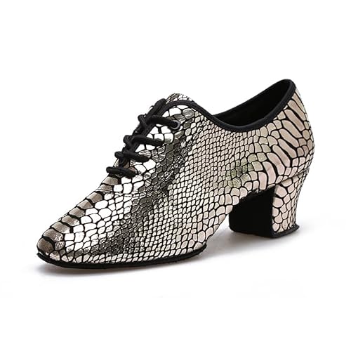 JUODVMP Bunte Tanzschuhe Latin Jazz Damen Lehre Leistung Standard Ballroom Dance Schuhe,39 EU von JUODVMP