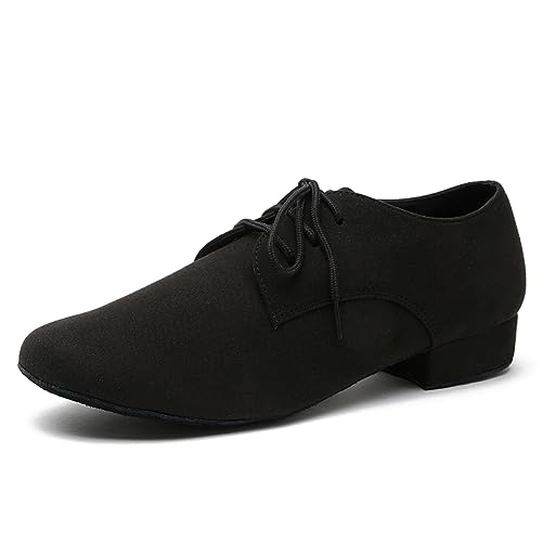 JUODVMP Herren Schnürschuh Latein ad Ballroom Elternschaft Tanzschuh Praxis Solid Farbe Modern Dance Modell L273, 44 EU von JUODVMP