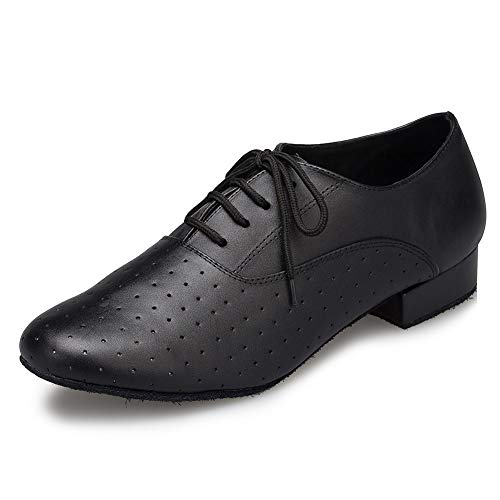 JUODVMP Herren Schnürschuhe Solid Colour Modern Dance Hall Latein Tanzschuhe Herrenschuhe Modell L148, 48 EU von JUODVMP