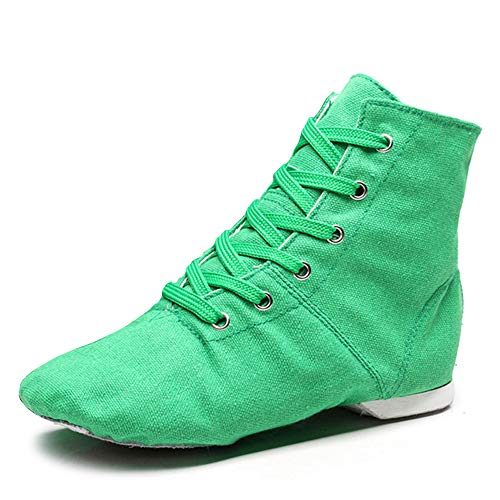 JUODVMP Jazzschuhe Damen Weiche Sohle zum Schnüren Grün Hohe Spitze Moderne Leinwand Ballett Tanz Sport Stiefeletten Modell TJGBJS,34EU JUODVMP Jazzschuhe Damen Weiche Sohle zum Schnüren Grün Hohe Spitze Moderne Leinwand Ballett Tanz Sport Stiefeletten Modell TJGBJS,34EU von JUODVMP