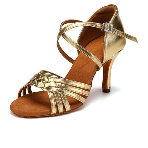 JUODVMP Latein Tanzschuhe für Frauen Professionelle Ballroom Party Salsa Tanz Praxis Leistung Schuhe Modell 3032, 35 EU von JUODVMP