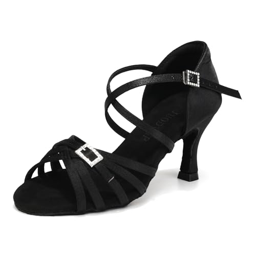 JUODVMP Lateinamerikanische Frauen Salsa Tango Praxis Tanzschuhe Mädchen 7cm Absatz,36 EU von JUODVMP