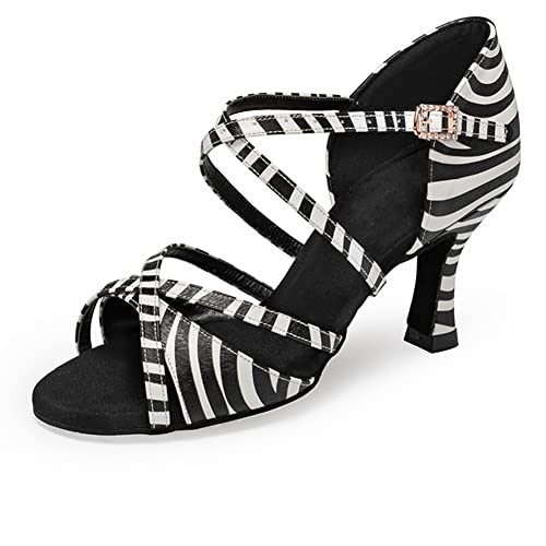 JUODVMP Lateinische Tanzschuhe für Frauen Professionelle Tanzsaal Party Salsa Tanz Praxis Leistung Schuhe Modell WDLA-6012, 36 EU von JUODVMP